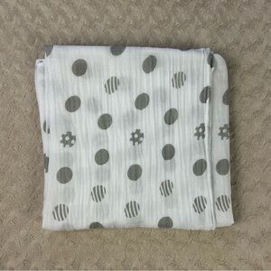 Momcozy Gray White Polka Dots Baby Swaddle Blanket Bamboo Cotton Muslin Thin